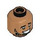 LEGO Medium Dark Flesh Head with Beard and Hair on Back with Zigzag Lines (Recessed Solid Stud) (3626 / 100328)