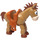 LEGO Medium Donker Vleeskleurig Paard met Brown Haar en Saddle (88007)