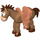 LEGO Medium Donker Vleeskleurig Paard met Brown Haar en Saddle (88007)