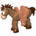 LEGO Medium donker vleeskleurig Paard met Bruin Haar en Saddle (88007)