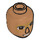 LEGO Mittleres dunkles Fleisch Male Minidoll Kopf mit Glasses und Beard (72422 / 92198)