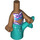 LEGO Medium donker vleeskleurig Micro Body met Donker turquoise Mermaid Staart met Dots en Sparkles  (102126)