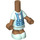 LEGO Medium Dark Flesh Micro Body with Layered Skirt with Blue Suspenders (105993)