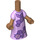 LEGO Medium donker vleeskleurig Micro Body met Lang Rok met Isabela Paars Bloem Jurk (83500)