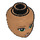 LEGO Mittleres dunkles Fleisch Minidoll Kopf mit Andrea Green Augen, Pale Pink Lips (11816 / 93184)