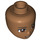 LEGO Medium Dark Flesh Minidoll Head with Brown Eyes, Black Lips (14014 / 92198)