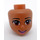 LEGO Medium Mörk Hud Minidoll Huvud med Kate Brun Ögon, Bright Rosa Lips (12760 / 92198)