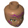 LEGO Medium Dark Flesh Minidoll Head with Magenta Tribal (24993 / 92198)