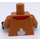 LEGO Medium donker vleeskleurig Minifiguur Torso met Rood Kraag, Gold Sleighbell en Wit Bont Cheast (973)