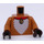 LEGO Carne oscura medio Minifigura Torso con Rojo Cuello, Gold Sleighbell y Blanco Pelaje Cheast (973)