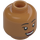 LEGO Mittleres dunkles Fleisch Minifigur Kopf mit Deko (Vertiefte feste Noppen) (3274)