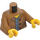 LEGO Mittleres dunkles Fleisch Open Jacke mit Drei Knöpfe over Sand Blau Hemd Weiblich Torso (973 / 76382)