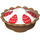 LEGO Medium donker vleeskleurig Pie met Wit Cream Filling met Strawberries (12163 / 32800)