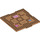 LEGO Medium Mörk Hud Platta 16 x 16 x 0.7 med Paw Prints och Rugs (26240)