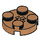 LEGO Mittleres dunkles Fleisch Platte 2 x 2 Runden mit Achse Loch (mit &#039;+&#039; Achsloch) (4032)