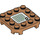 LEGO Mittleres dunkles Fleisch Platte 4 x 4 x 0.7 mit Abgerundete Ecken und Empty Middle mit Streifen mit repeat symbol (66792 / 69807)