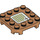 LEGO Chair moyenne foncée assiette 4 x 4 x 0.7 avec Coins arrondis et Empty Middle avec Super Mario Scanner Code - Rotating Platforms (66792 / 79868)