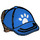 LEGO Mittleres dunkles Fleisch Pferdeschwanz Haar mit Blau Deckel mit Paw Print (35660 / 61404)
