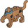 LEGO Medium Dark Flesh Scooby Doo Body, Walking with Medium Azure Collar Pattern (21649)