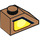 LEGO Medium Donker Vleeskleurig Helling 1 x 2 (45°) met Geel eye Rechtsaf (3040 / 29136)