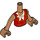 LEGO Mittleres dunkles Fleisch Susan, rot Lange Skirt, Dark rot Vest Friends Torso (92456 / 92816)