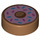 LEGO Medium mørk hud Tile 1 x 1 Rund med Rosa Doughnut med Sprinkles (35380 / 73786)