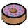 LEGO Medium mørk hud Tile 1 x 1 Rund med Rosa Doughnut med Sprinkles (35380 / 73786)