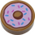 LEGO Medium mørk hud Tile 1 x 1 Rund med Rosa Doughnut med Sprinkles (35380 / 73786)