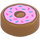 LEGO Medium mørk hud Tile 1 x 1 Rund med Rosa Doughnut med Sprinkles (35380 / 73786)