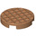 LEGO Medium Dark Flesh Tile 2 x 2 Round with Waffle with Bottom Stud Holder (14769 / 20730)