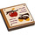LEGO Medium Donker Vleeskleurig Tegel 2 x 2 met appel en Acorns Sticker met groef (3068)