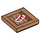 LEGO Medium Dark Flesh Tile 2 x 2 with Wood Grain and TNT Decoration with Groove (3068 / 26415)