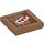 LEGO Medium Dark Flesh Tile 2 x 2 with Wood Grain and TNT Decoration with Groove (3068 / 26415)