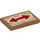 LEGO Medium Dark Flesh Tile 2 x 3 with Wood Grain and Red Two-Way Arrow  (26603 / 72277)