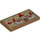 LEGO Carne oscura medio Plana 2 x 4 con Wooden Tabla con Peach&#039;s Castillo y Rojo Flecha (87079)