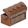 LEGO Mittleres dunkles Fleisch Treasure Chest mit Deckel (Dickes Scharnier mit Schlitzen hinten)