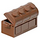 LEGO Medium Dark Flesh Treasure Chest with Lid (Thick Hinge with Slots in Back)