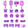 LEGO Medium Lavender Hair Accessories Pack (93080 / 96389)