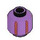 LEGO Medium Lavender Head with Dark Red and Gold Zig Zag Vertical Lines (Recessed Solid Stud) (3274 / 104988)