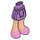 LEGO Medium lavendel Heup met Basic Gebogen Rok met Bright Roze Open Shoes met Laces met dik scharnier (23896 / 92820)