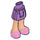 LEGO Medium Lavender Hip with Basic Curved Skirt with Bright Pink Open Shoes with Laces with Thick Hinge (23896 / 92820)