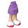 LEGO Medium Lavender Hip with Basic Curved Skirt with White Shoes with Coral Soles with Thin Hinge (2241 / 35614)