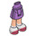 LEGO Medium Lavender Hip with Basic Curved Skirt with White Shoes with Thick Hinge (35614)