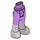 LEGO Medium Lavender Hip with Pants with Silver Boots and Dark Purple Laces (16925)