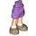 LEGO Medium Lavender Hip with Rolled Up Shorts with Dark Tan Shoes with Thin Hinge