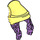 LEGO Medium Lavender Long Hair with Bright Light Yellow Beanie Hat (52686)
