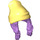 LEGO Mittlerer Lavendel Lange Haar mit Bright Light Gelb Beanie Hut (52686)
