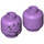 LEGO Medium Lavender Miek Plain Head (Recessed Solid Stud) (3626 / 80377)