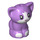 LEGO Medium Lavender Sitting Cat (Small) with Purple Nose (72530 / 77304)