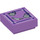 LEGO Medium Lavender Tile 1 x 1 with Purple Kryptomite Face  with Groove (3070 / 29407)